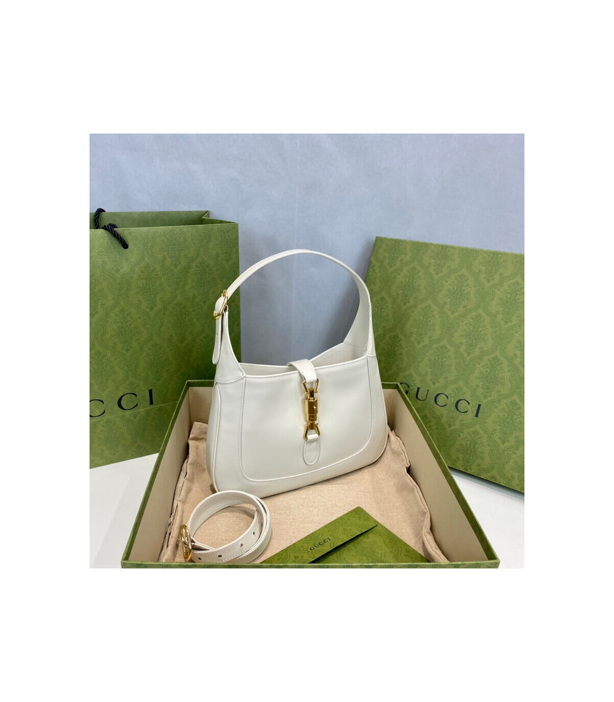 Gucci Jackie 1961 Small Hobo Bag In White Leather 27.5cm