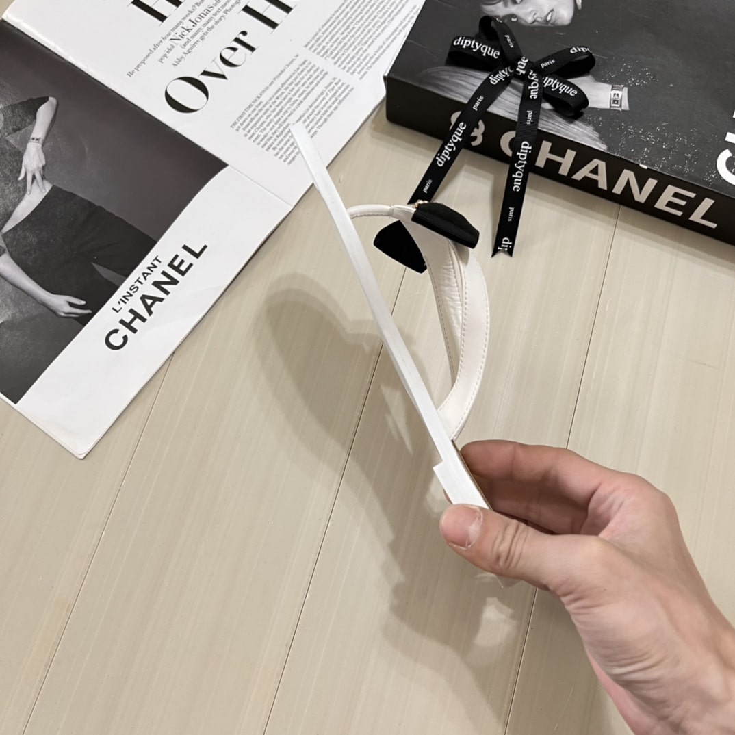 Chanel Thong Slide White Camellia Cc Logo Bow White