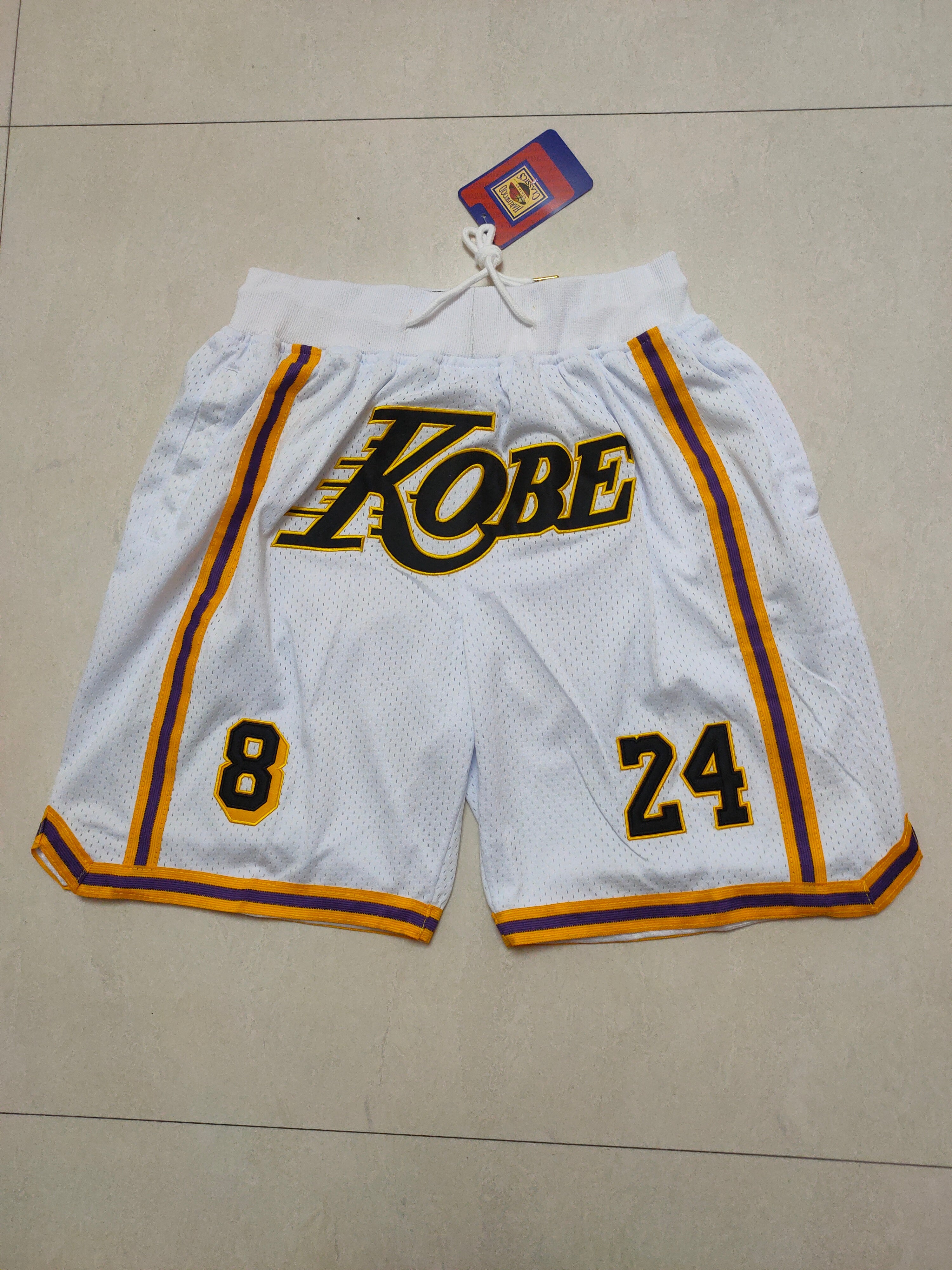 Los Angeles Lakers White Kobe Bryant K Pocket Pants