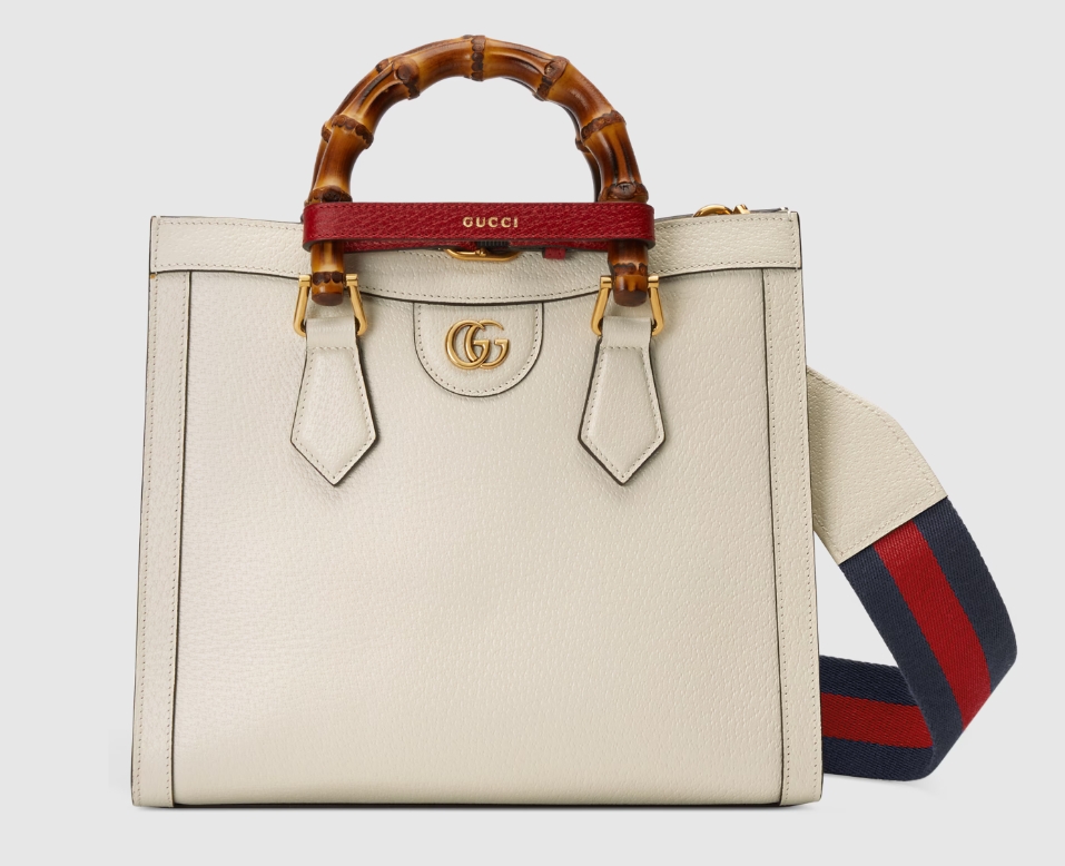 GUCCI DIANA SMALL TOTE BAG-WHITE-‎702721