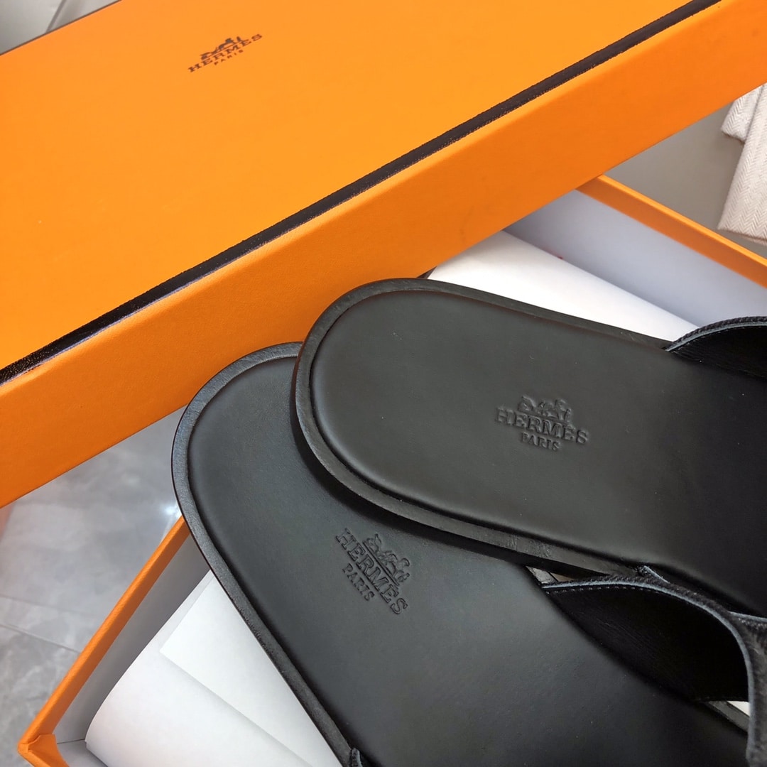 Hermes Izmir Sandal Noir Denim
