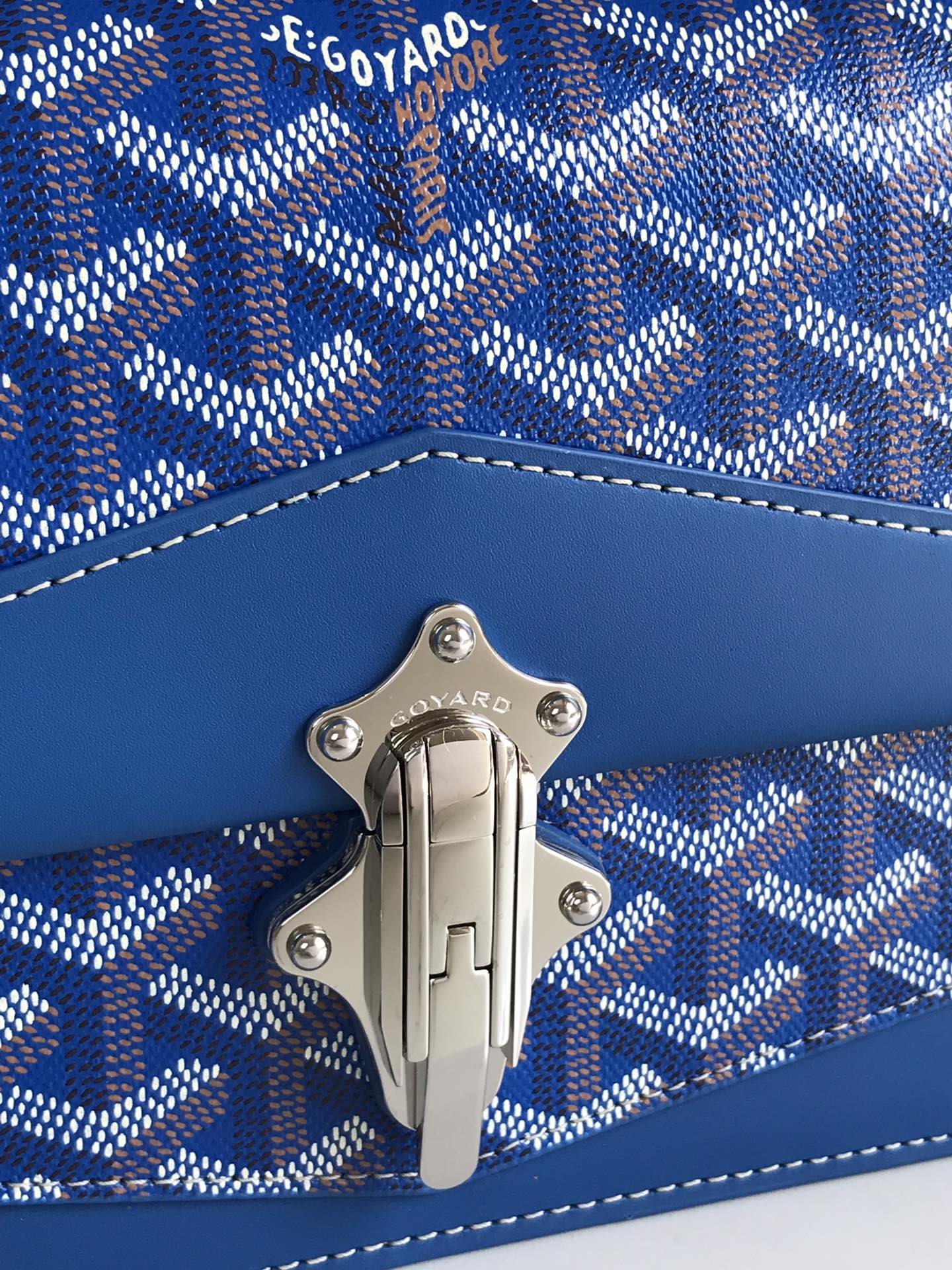 Goyard Duchesse Marie-Caroline Bag 25cm Sapphire Blue Goyardine Canvas And Smooth Calfskin