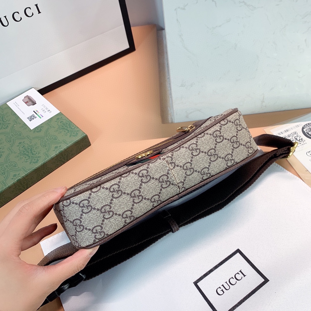 Gucci Ophidia GG Supreme Belt Bag Brown 24cm 574796 97SIT 8747
