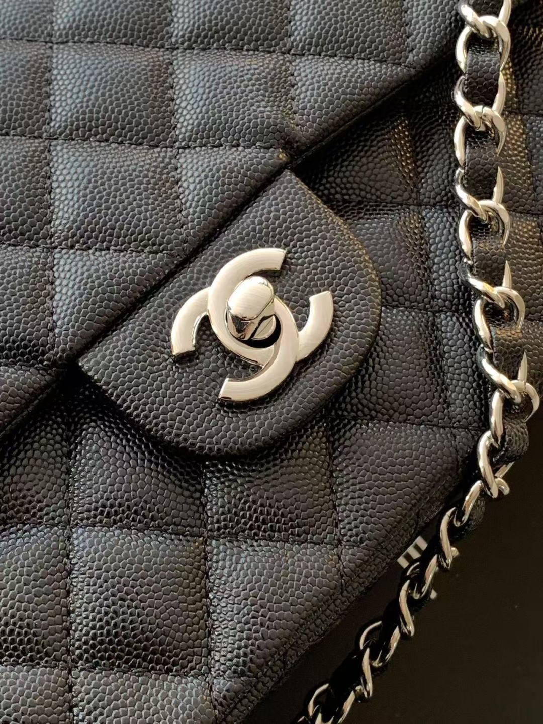 Chanel Classic Flap Bag 25 cm Black – Silver Tone Hardware A01112