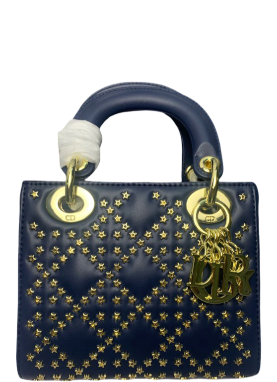 DIOR MINI LADY DIOR LUCKY STAR BAG BLACK 17CM