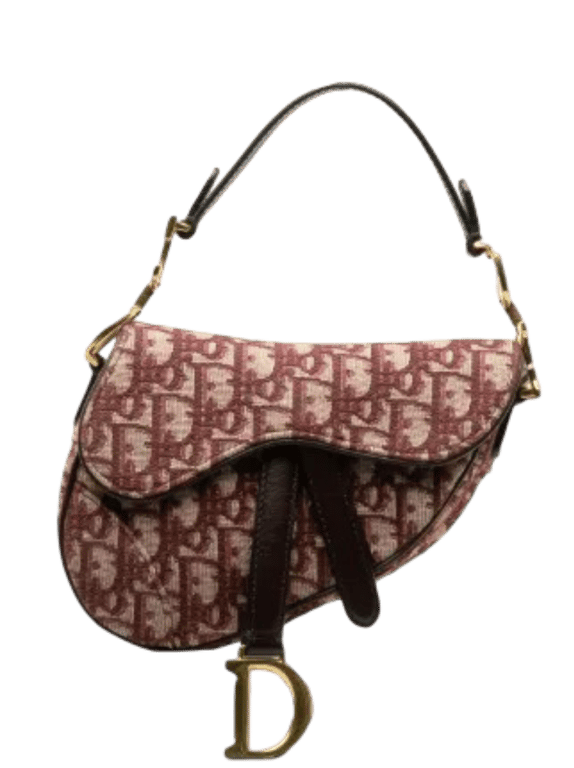 DIOR SADDLE BAG DIOR OBLIQUE EMBROIDERY RED 24CM
