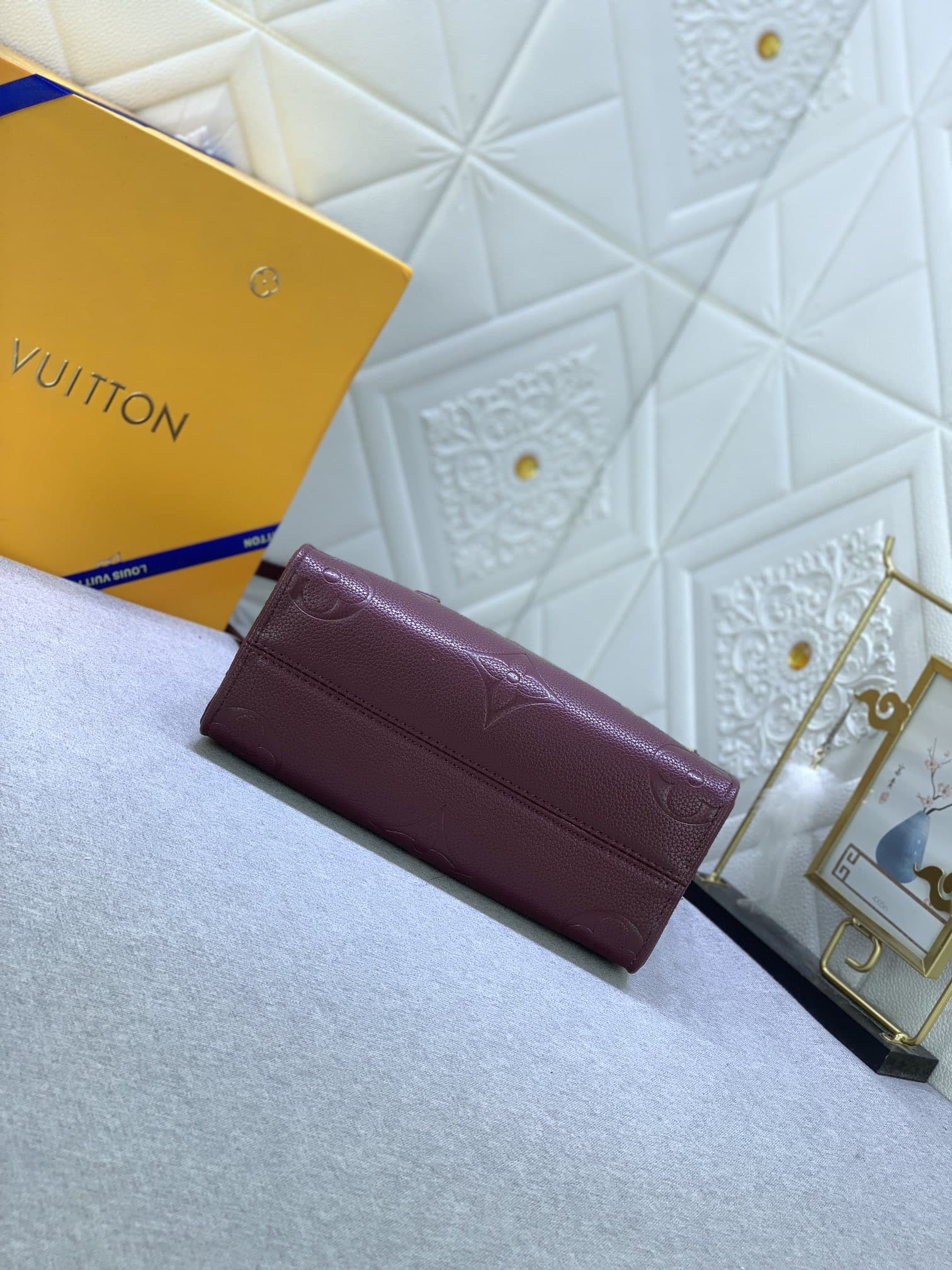 Louis Vuitton Onthego MM Monogram Empreinte Wine Red 25Cm M46601