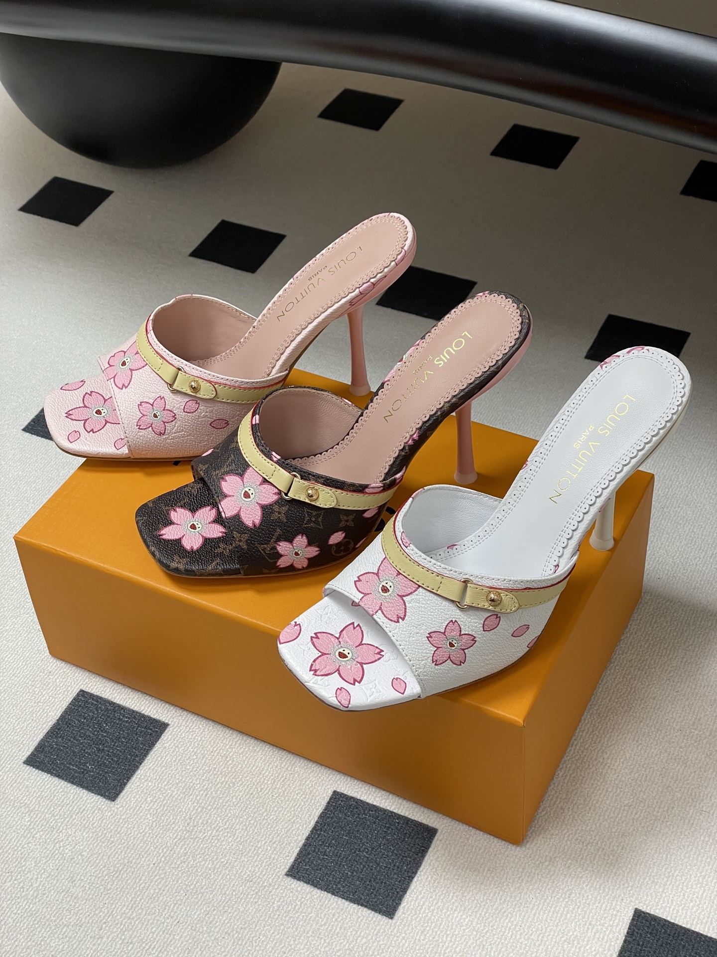 Louis Vuitton x Takashi Murakami Cherry Blossom Mule Brown Monogram Canvas