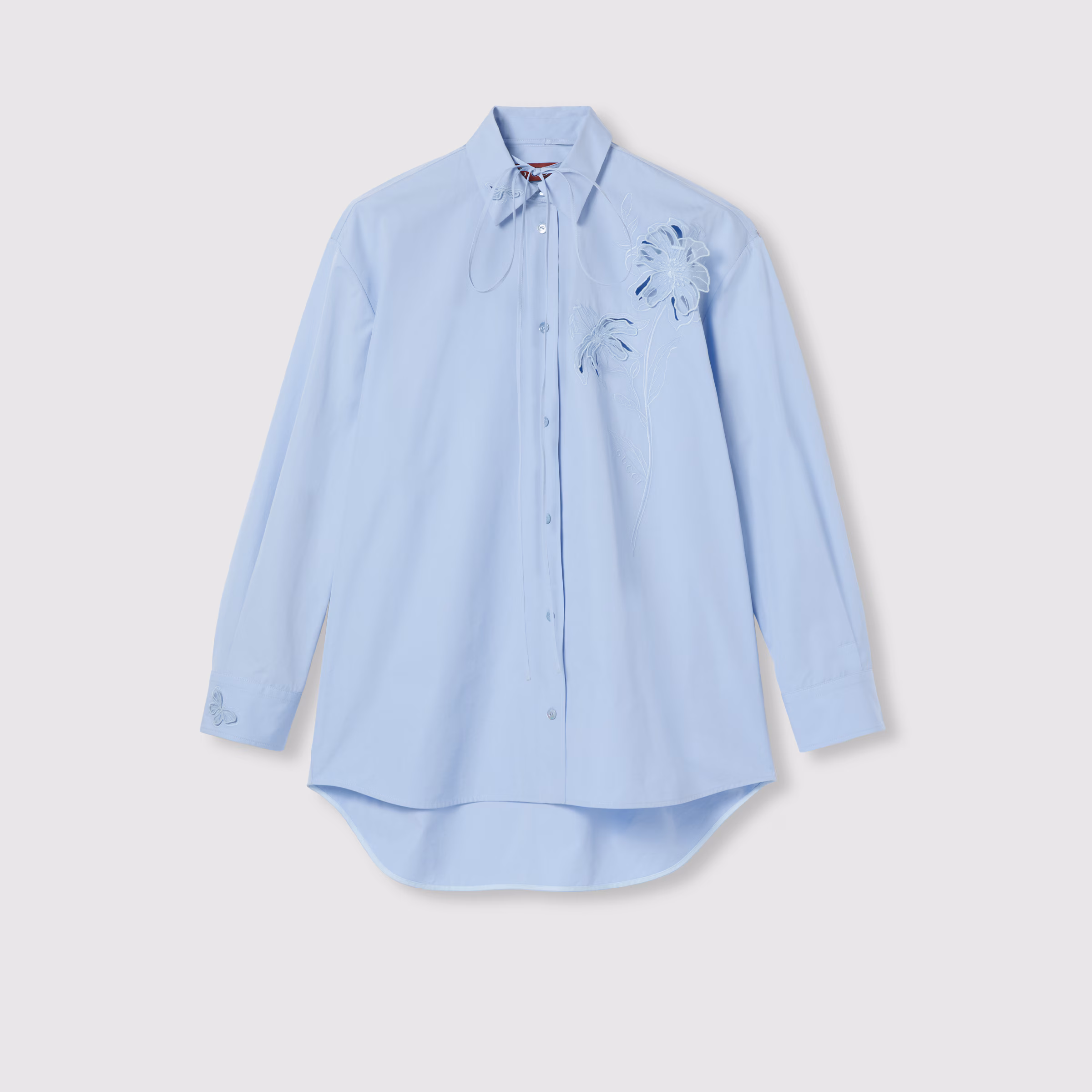 GUCCI Cotton poplin shirt with embroidery