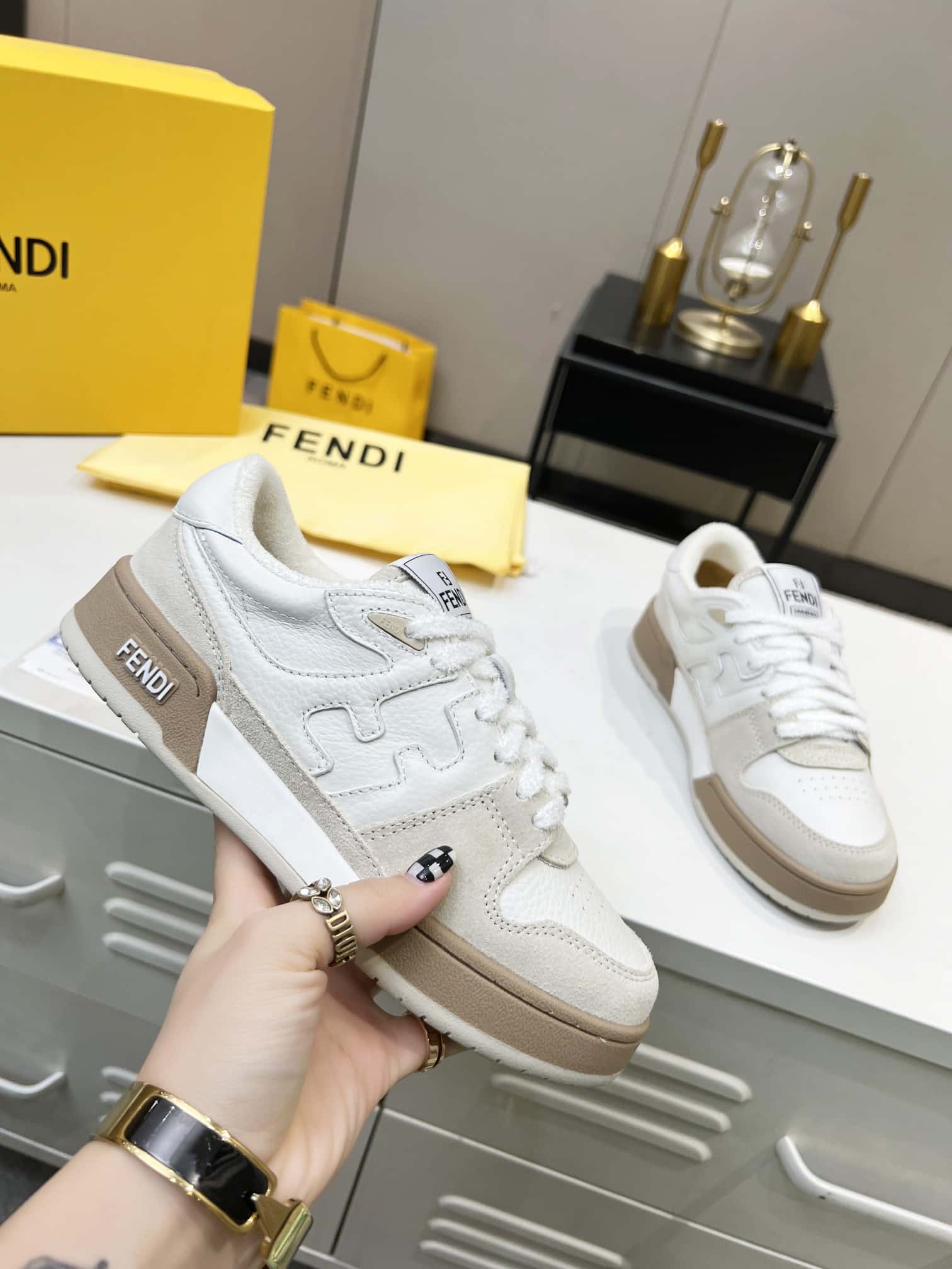 Fendi Match Suede Low Tops White 8E8252Ahh2F1Fhs