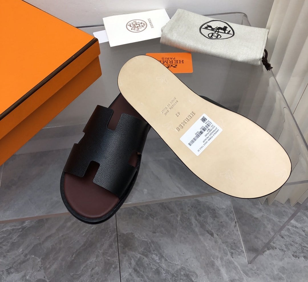 Hermes Izmir Sandal Black And Brown