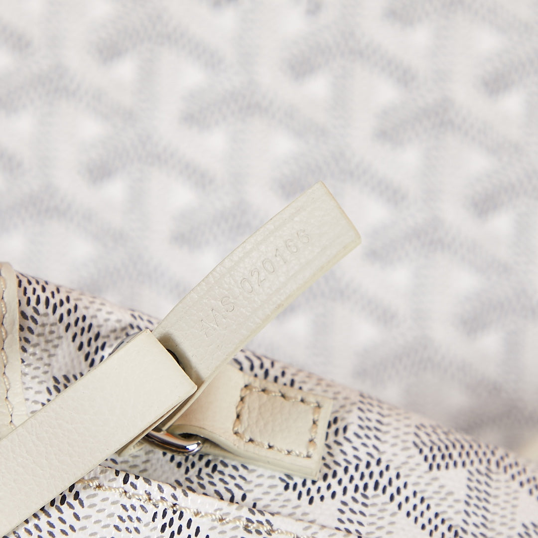 Goyard Saint Louis Pm 34Cm White Canvas Chevroches Calfskin