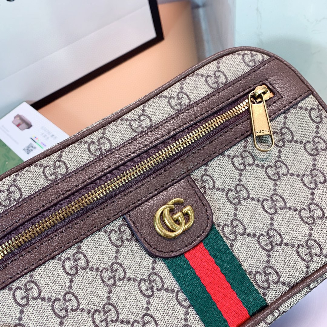 Gucci Ophidia GG Supreme Belt Bag Brown 24cm 574796 97SIT 8747