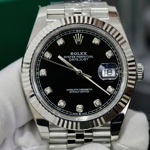 [Superclone] Rolex Datejust 41 mm Bright Black Dial Jubilee 126334
