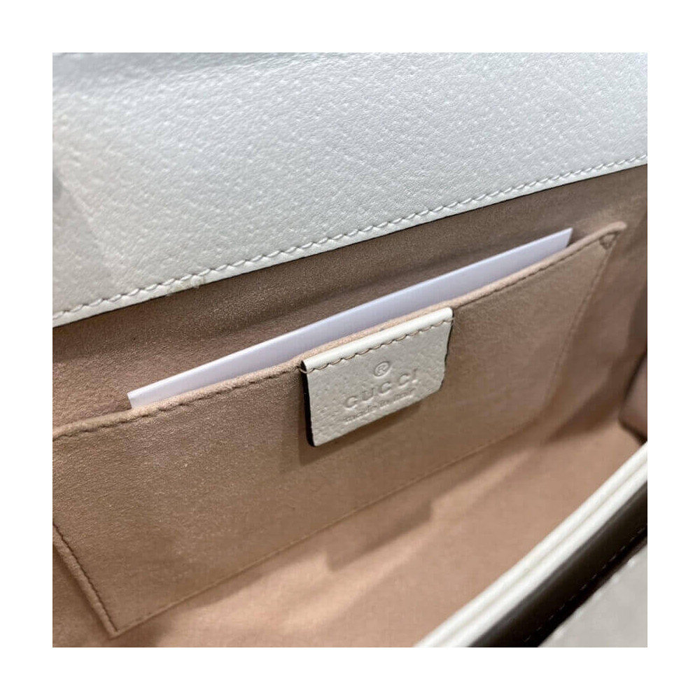 Gucci Ophidia Small Shoulder Bag in White Leather