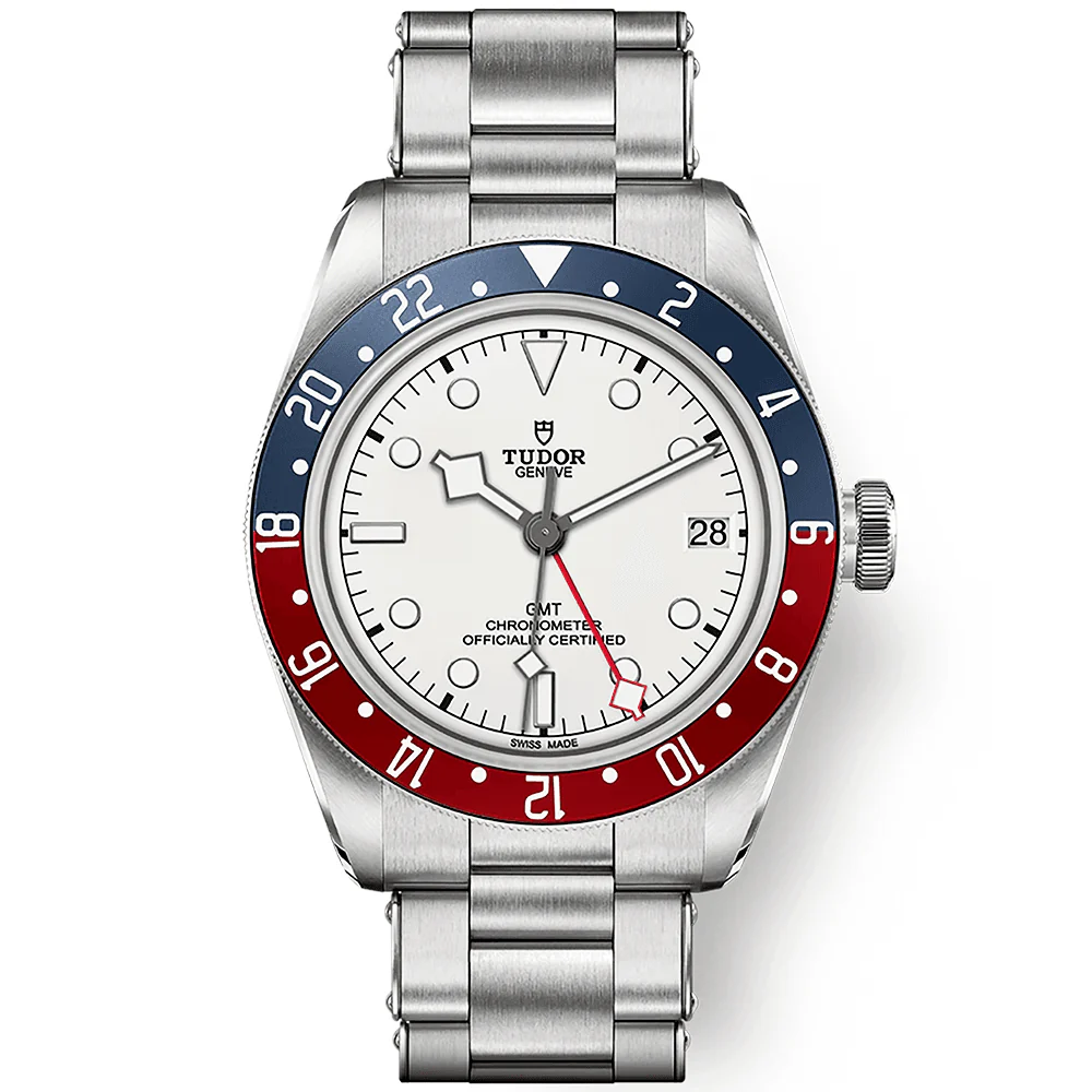 TUDOR Black Bay GMT 41mm White Dial & Red/Blue Bezel Bracelet Watch M79830RB-0010