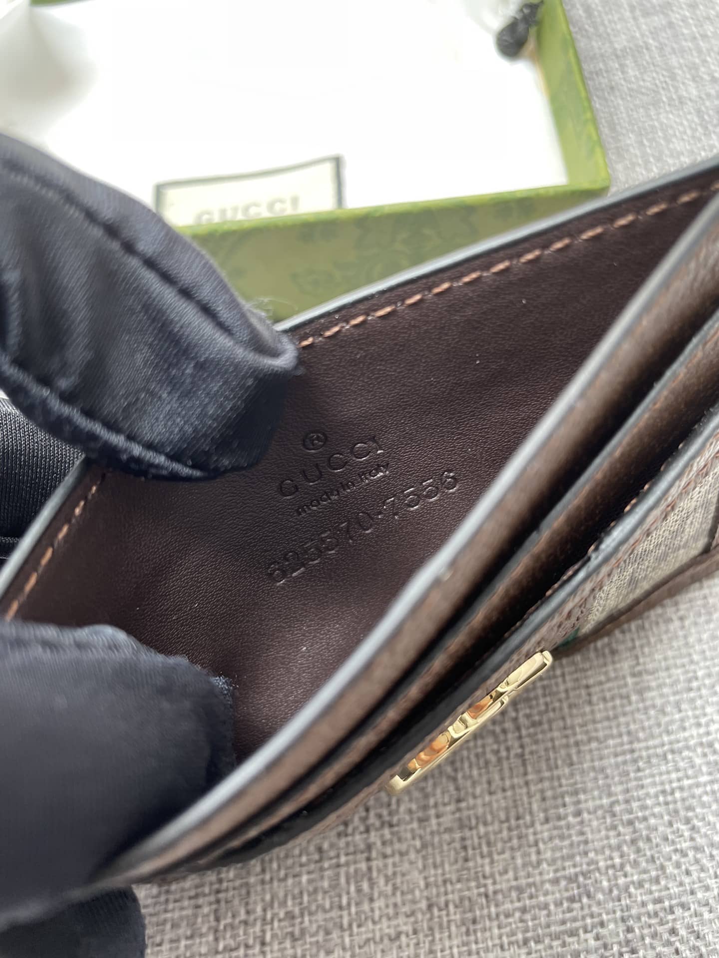 Gucci Ophidia Gg Card Case Monogram Brown 10Cm 523159 96Iwg 8745