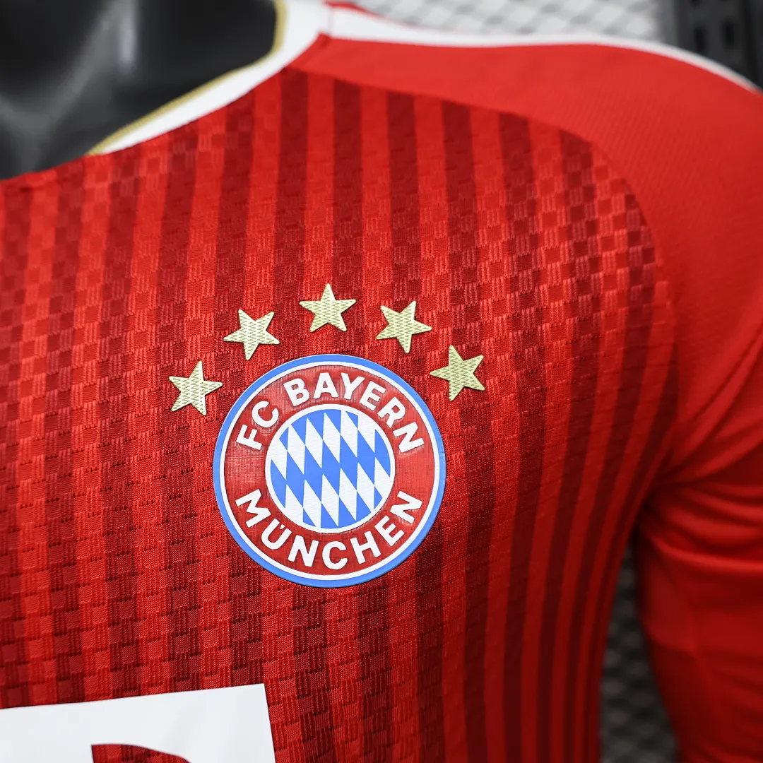 2026/27 Bundesliga Bayern Munich Team Home Football Jersey Player Version Long Sleeves - JerseyFun