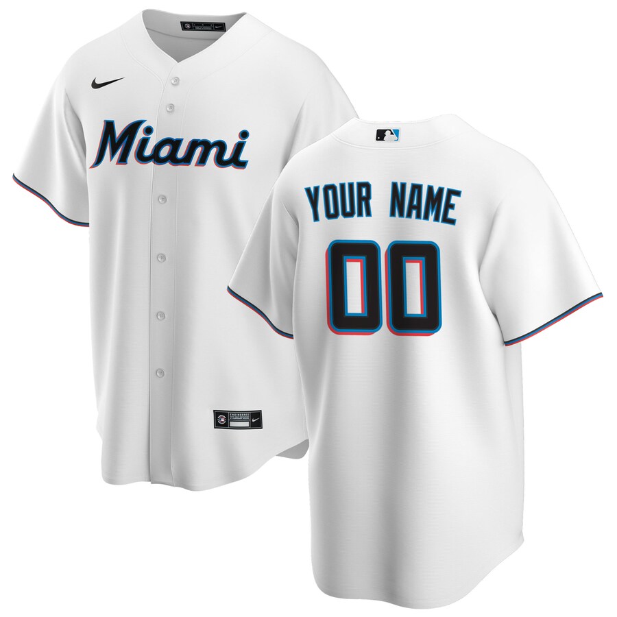 Miami Marlins Home Custom Jersey White
