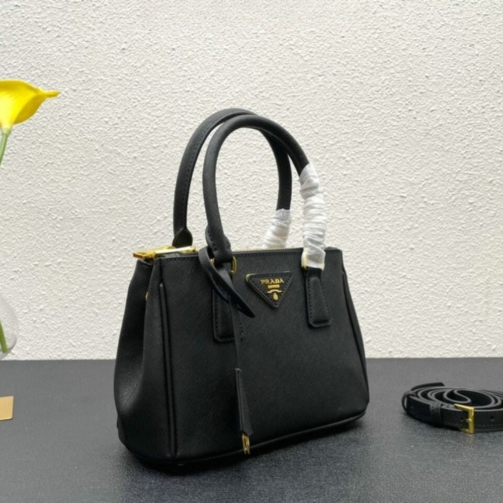 Prada Galleria Saffiano Leather Mini Bag Black 20Cm 1Ba906 Nzv F0002 V Eom