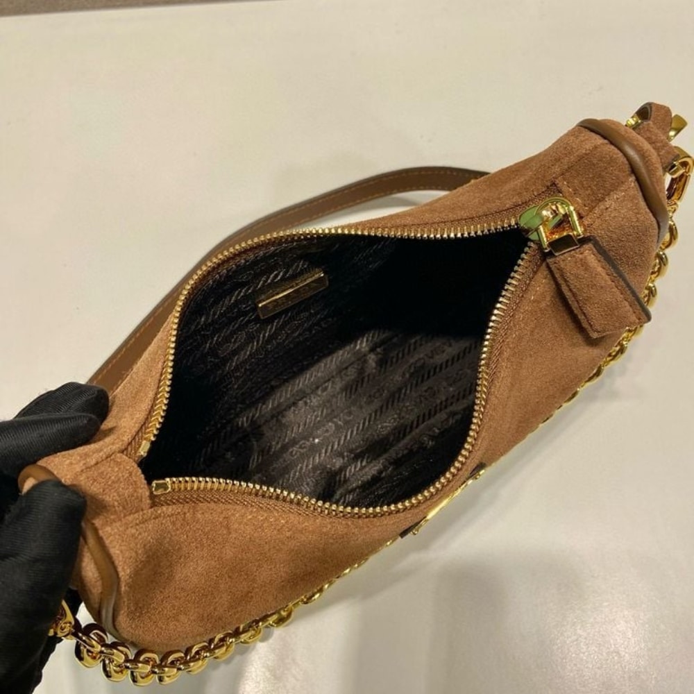 Prada Re Edition Mini Suede Bag Dark Brown 28Cm 1Bc204 2C4S F0324 V Qoo