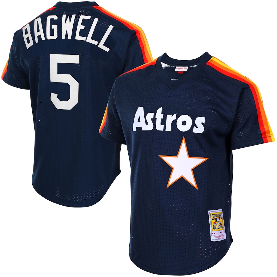 Jeff Bagwell Houston Astros Mitchell&Ness Cooperstown Mesh Batting Practice Jersey Navy