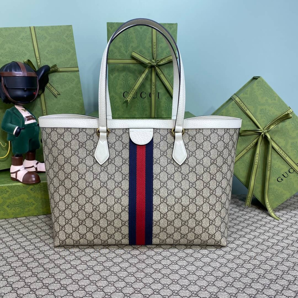 Gucci Ophidia GG Medium Tote White