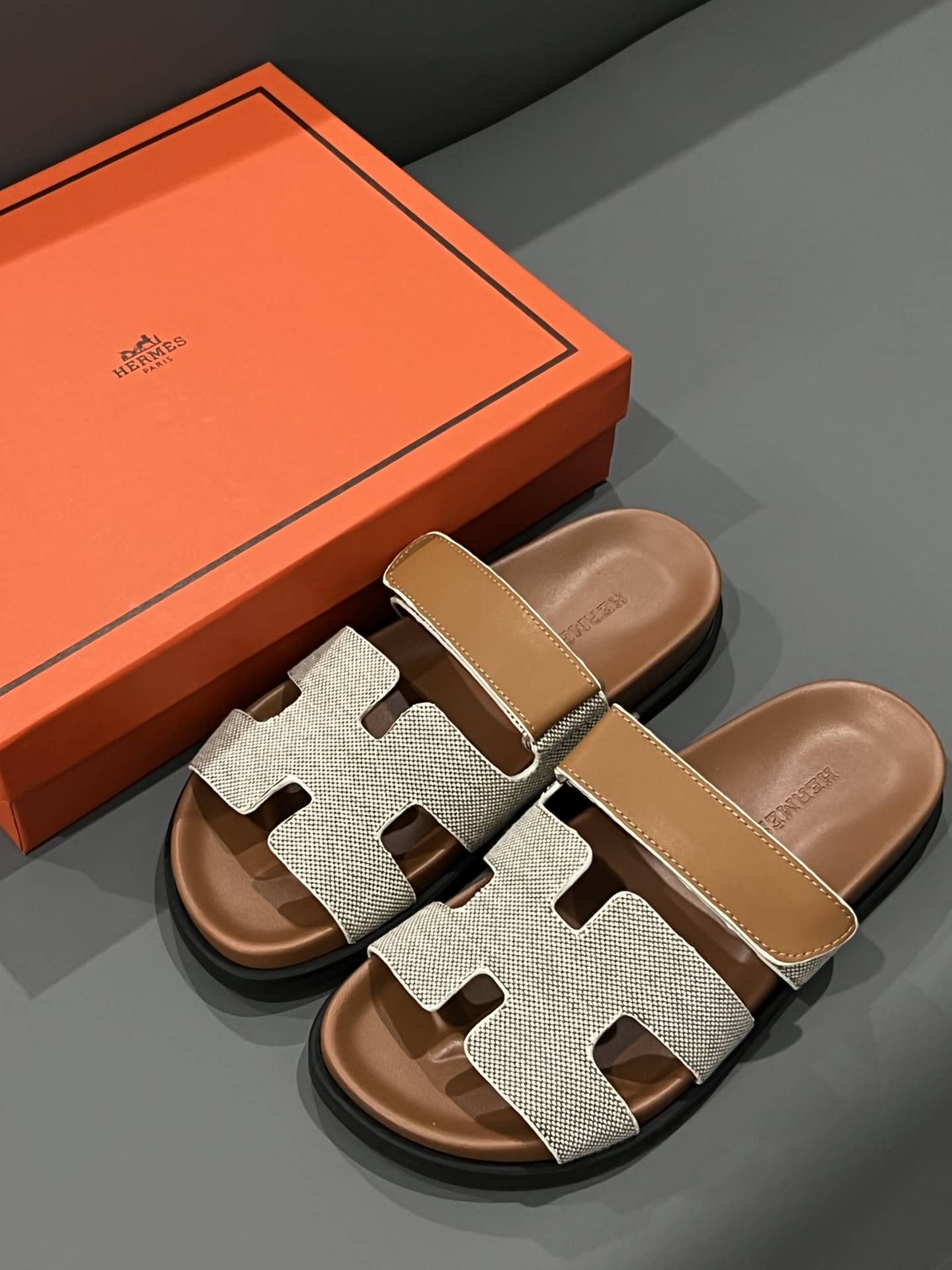 Hermes Chypre Sandal Prunoir Canvas Natural