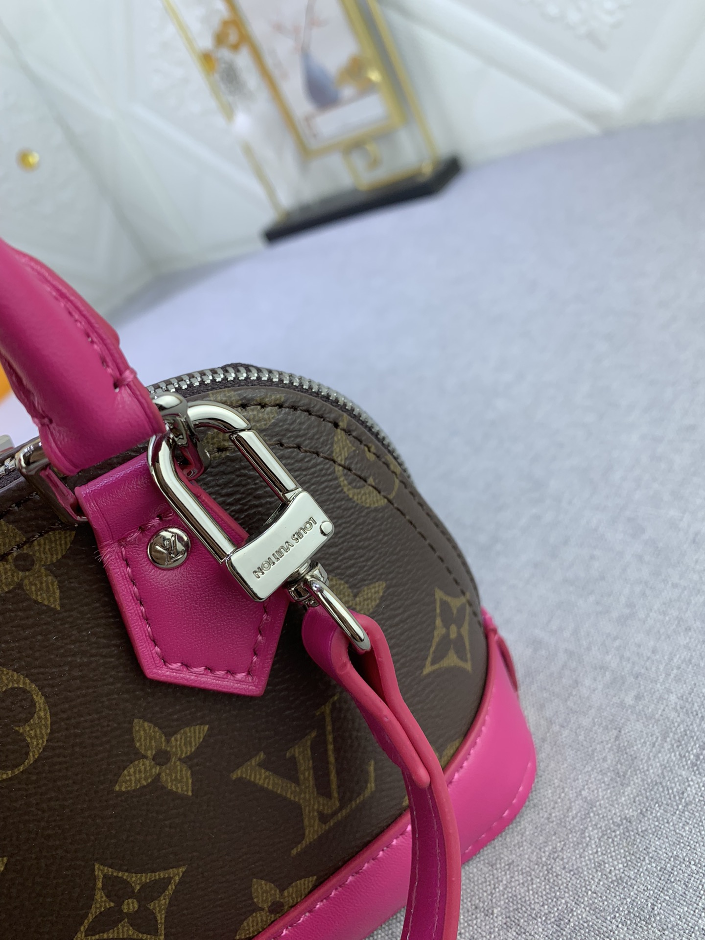 Louis Vuitton Mini Alma Monogram Canvas Mix With Pink 18Cm M83206