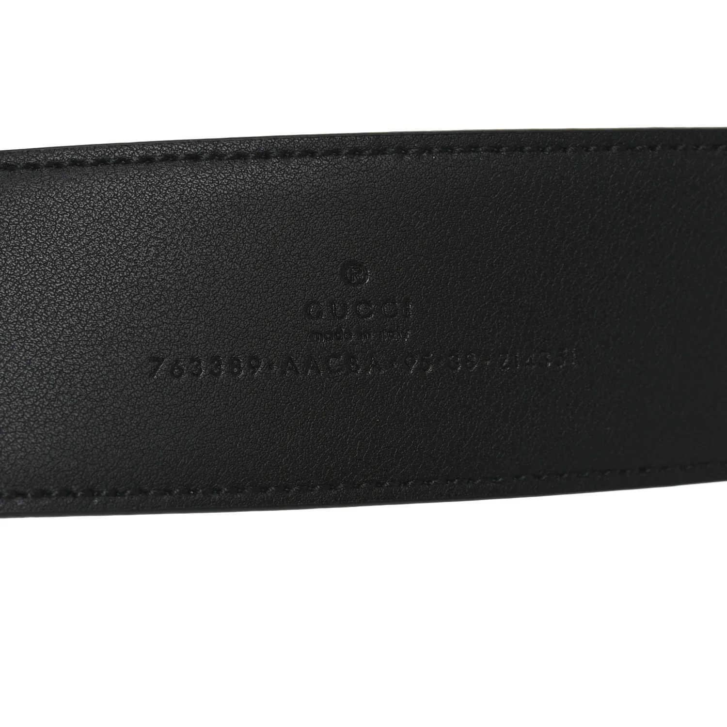 Glass Calfskin Interlocking G Belt 95 38  Black
