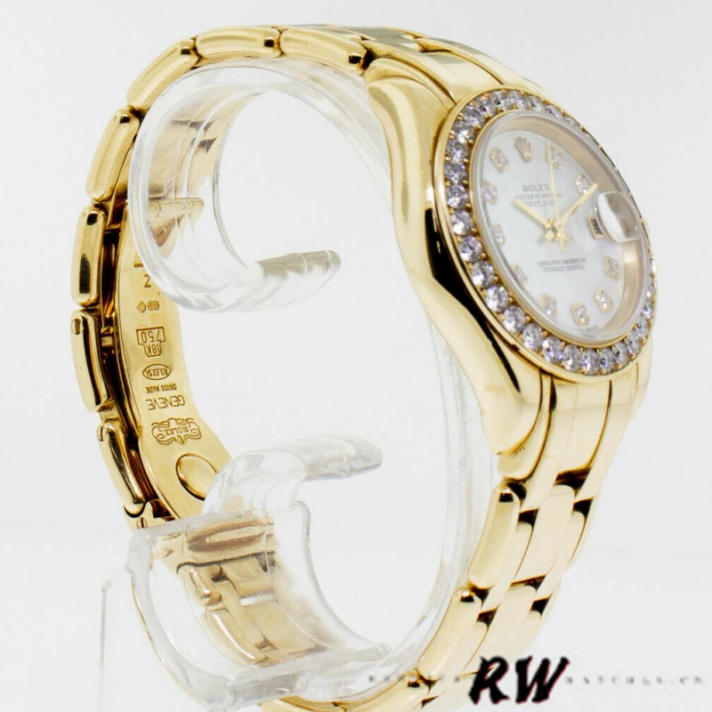 【Super Clone】Rolex Pearlmaster 80298 White MOP Dial 29MM Lady Replica Watch
