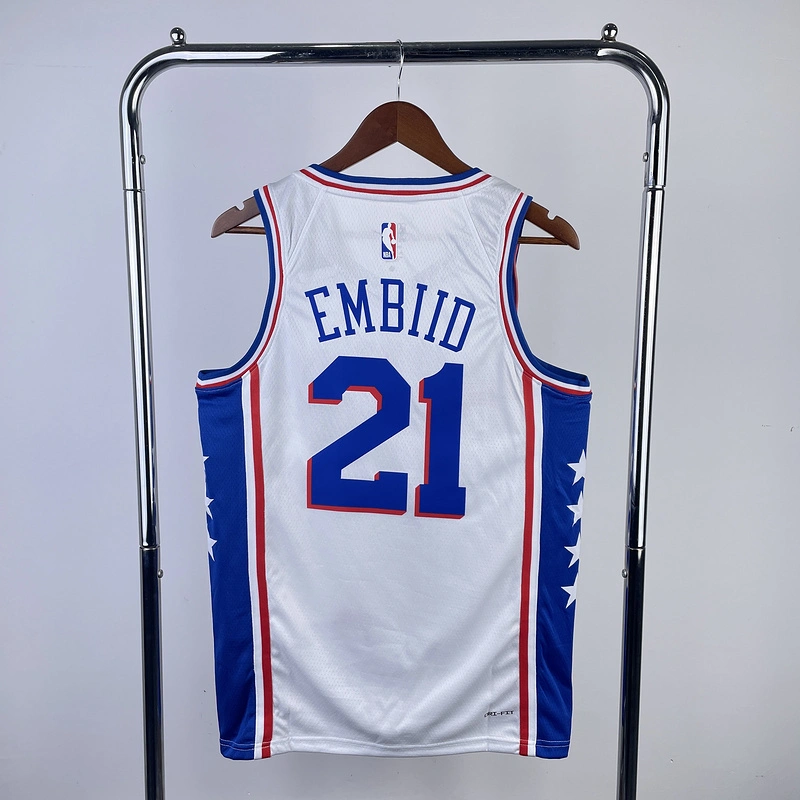 2023 NBA Philadelphia 76ers 21 EMBIID Basketball Jersey
