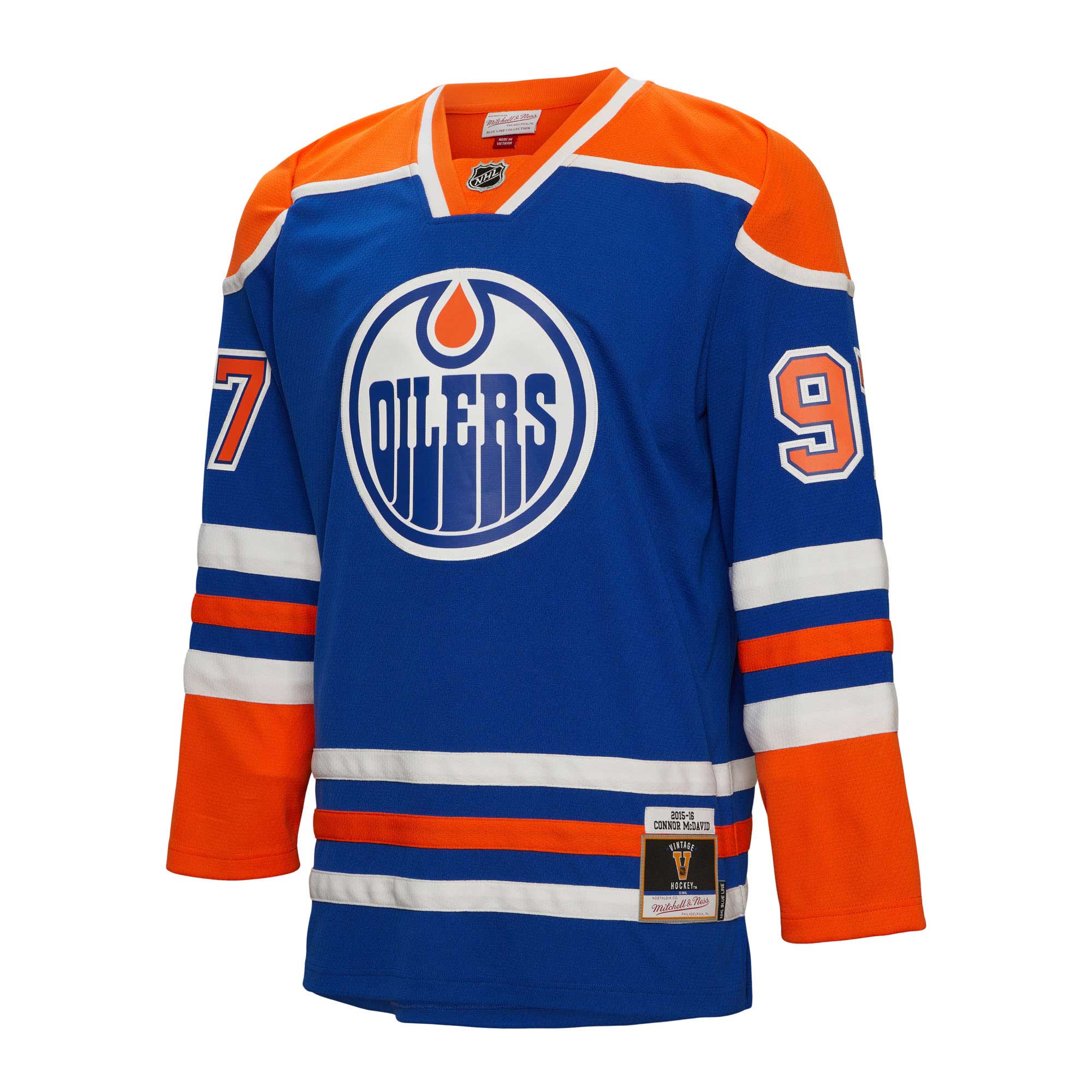 Connor McDavid Edmonton Oilers Mitchell & Ness  2015/16 Blue Line Player Jersey – Blue