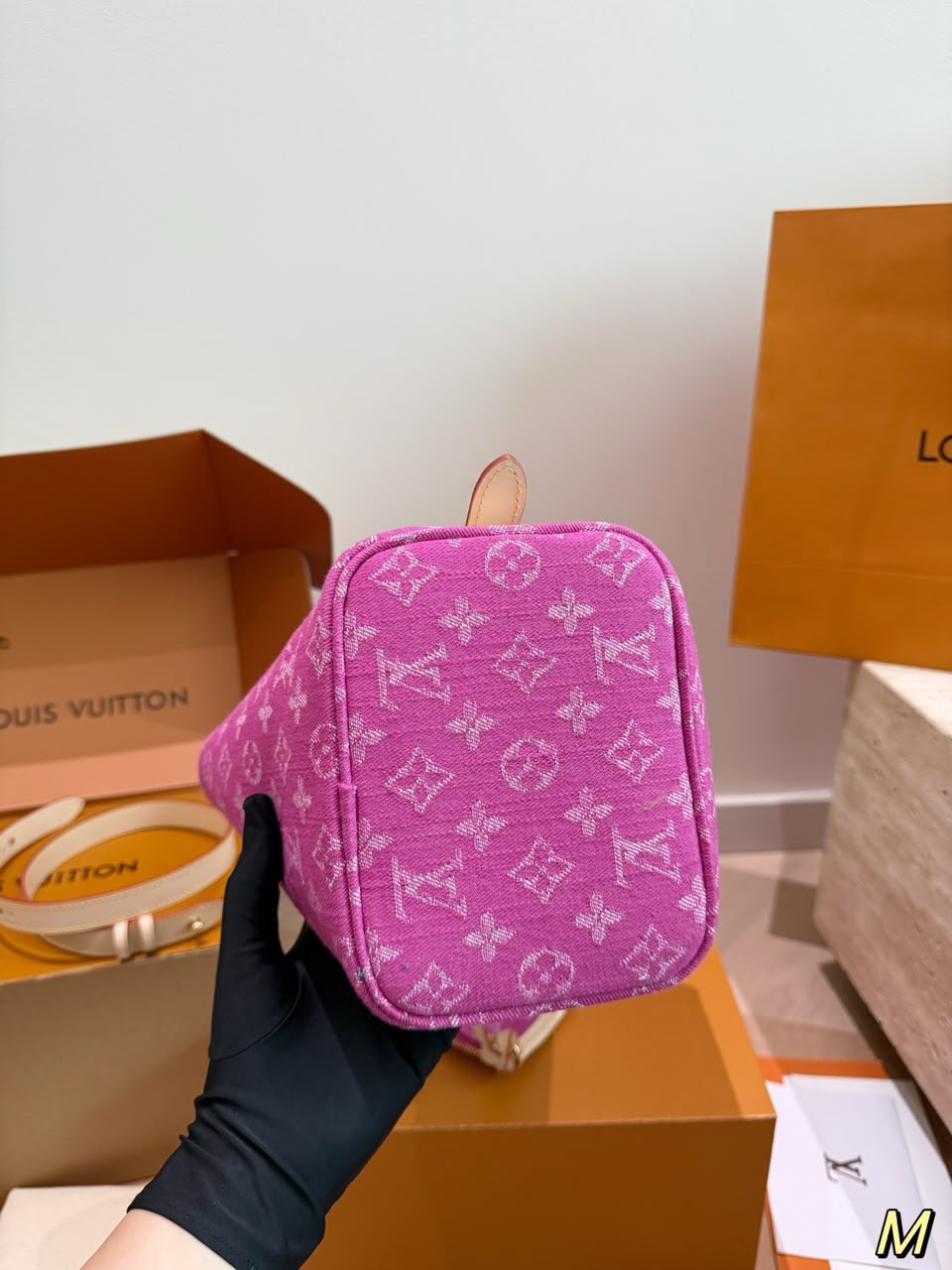 Louis Vuitton All In BB Bag Fuchsia Denim Fabric 16cm M27626