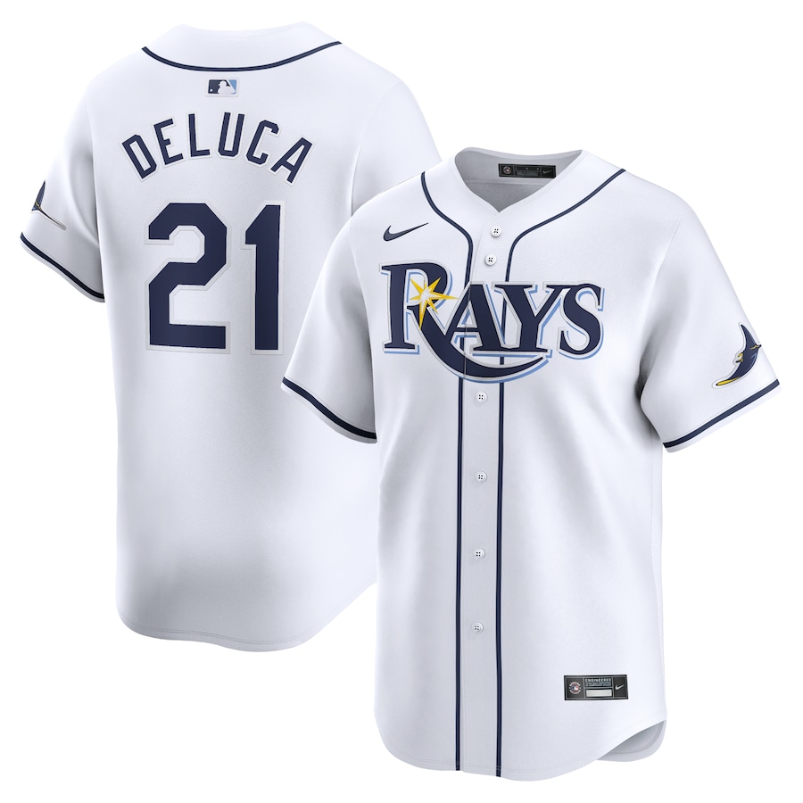 Jonny DeLuca Tampa Bay Rays Home Limited Player Jersey White