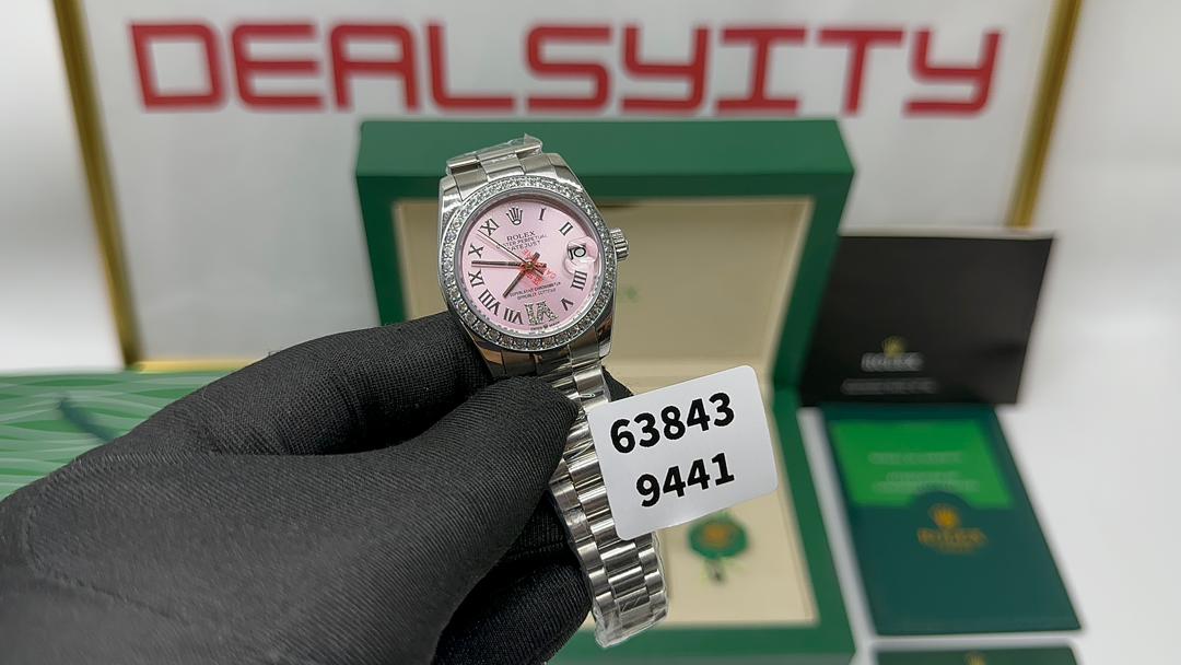 Rolex Datejust 31mm Pink set with diamonds Dial 278384RBR – Women’s Watch