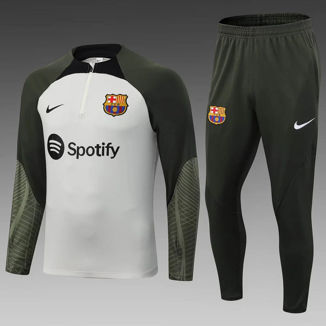 2023/2024 Barcelona Half-Pull Training Suit Grey Jersey