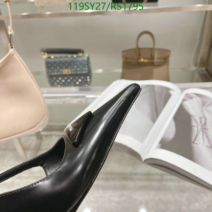 Prada Brushed Leather Slingback Pumps Black 1I885M055F0002Fa065