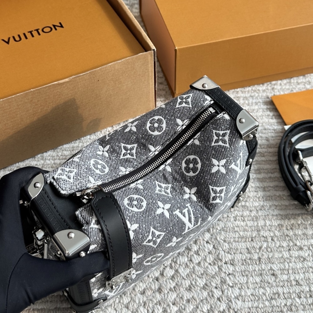Louis Vuitton MM Side Trunk Bag Denim Gray 23Cm M21460