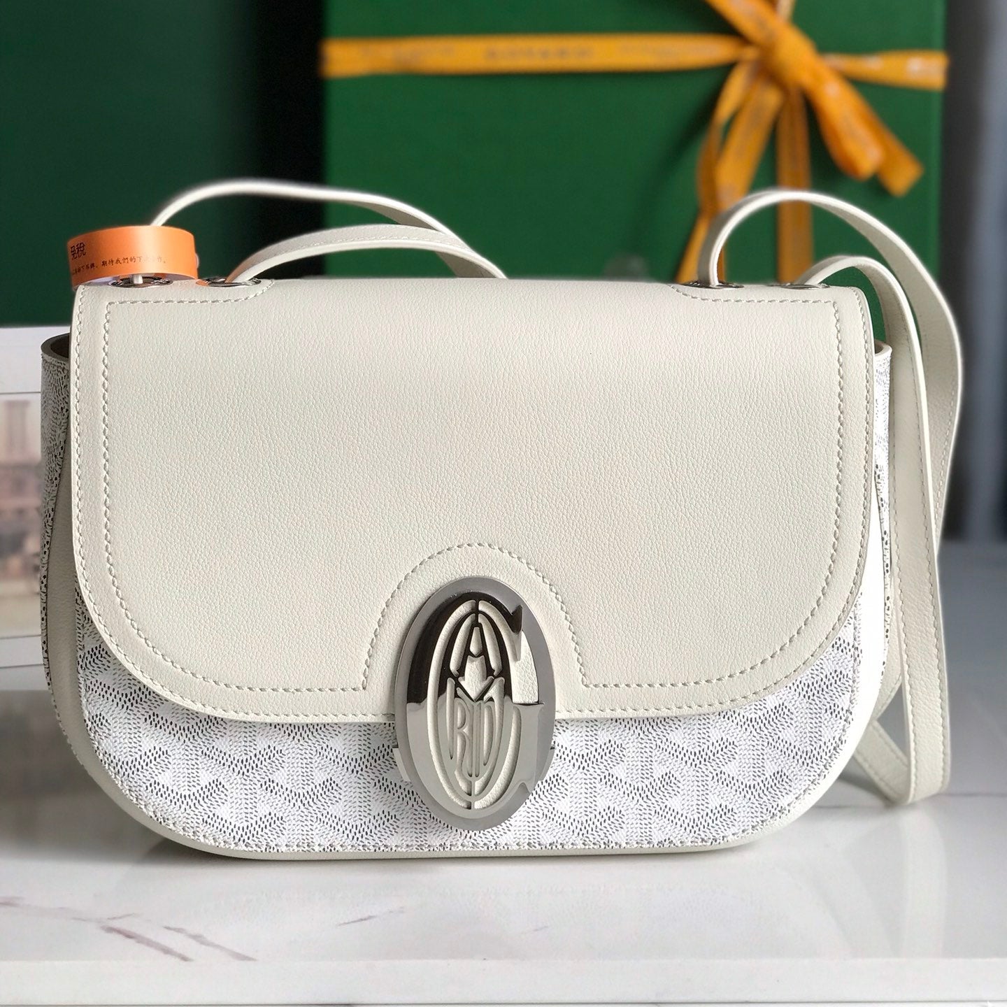 Goyard 233 Bag 25 Cm White Calfskin And Goyardine Canvas 25cm