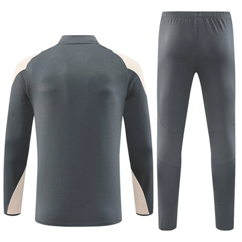 2024-25 Real Madrid Dark Grey Long Sleeve Training Suit