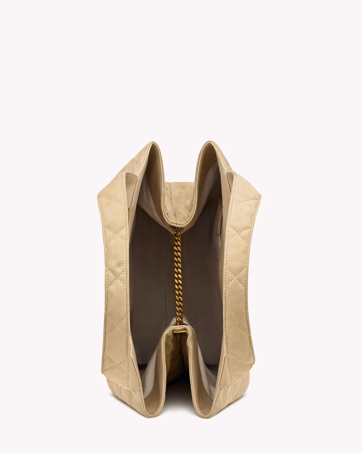 ICARE maxi shopping bag in quilted nubuck suede-BEIGE