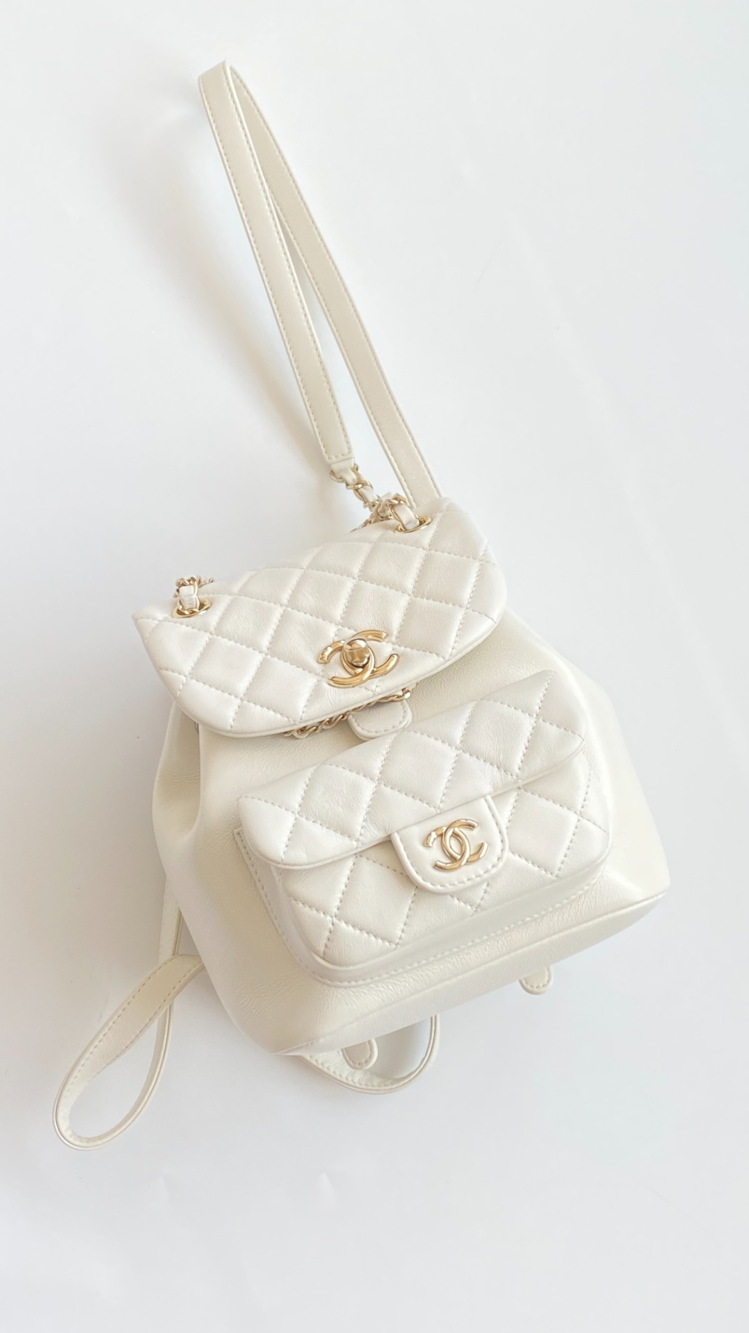 Chanel Mini Duma Backpack White 18.5Cm/ 7.3in