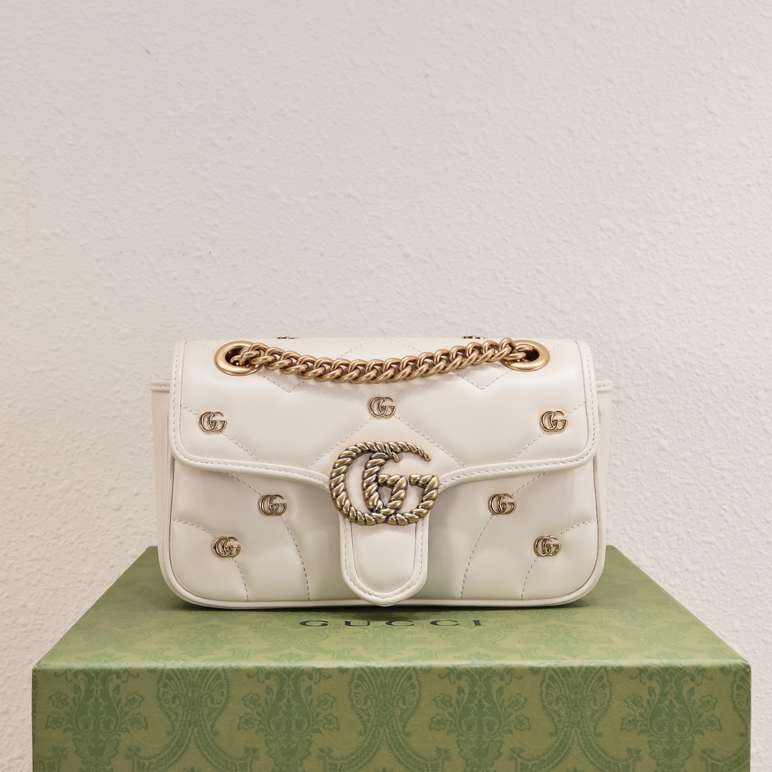 GG MARMONT SHOULDER BAG-White-446744