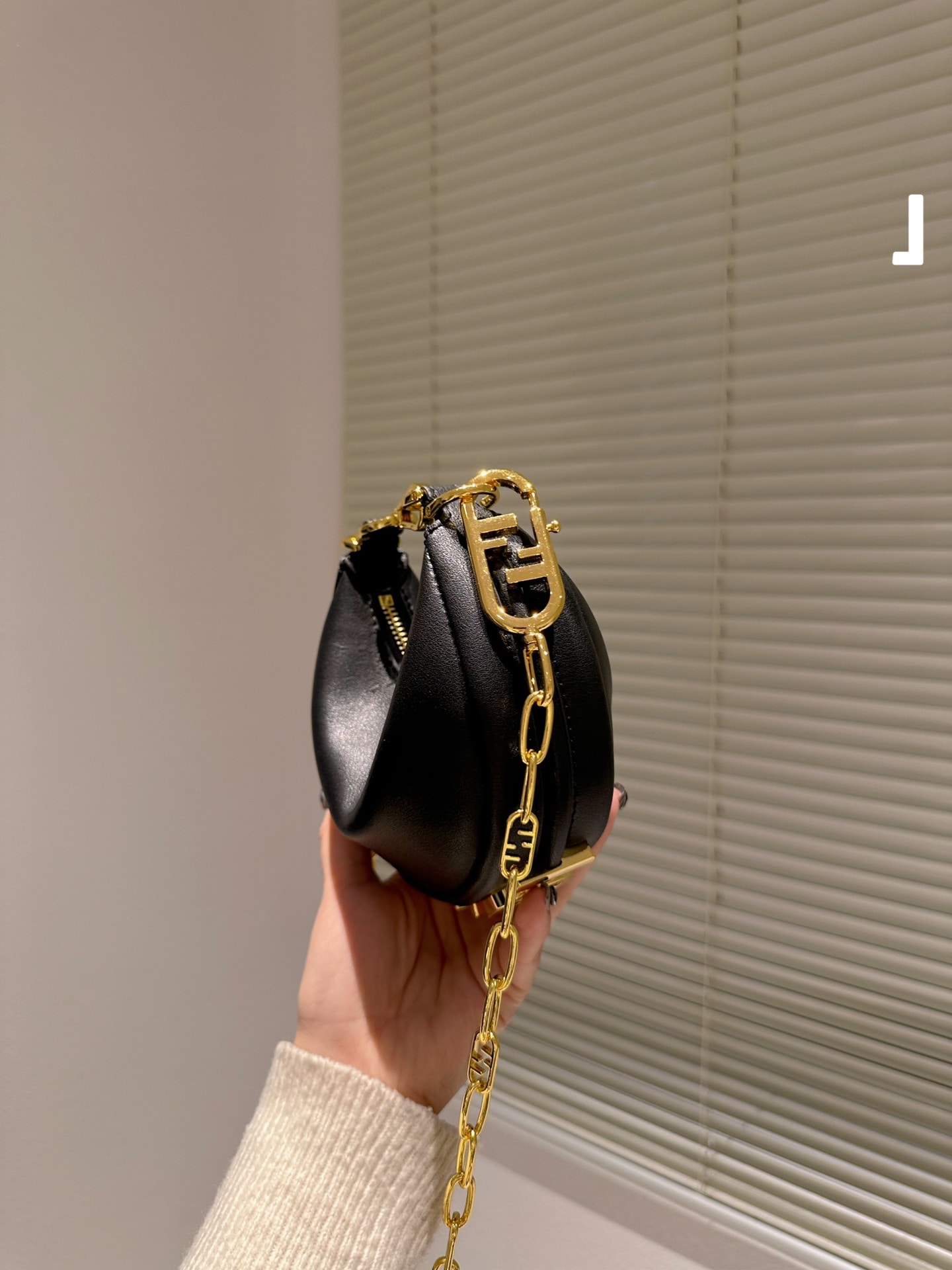 Fendi Nano Fendigraphy Black Leather Charm 19Cm 7As089A5Dyf1Hej