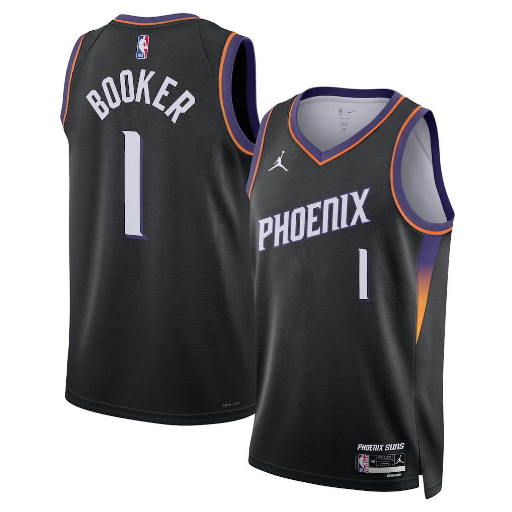 Unisex Phoenix Suns Devin Booker Jordan Brand Black Swingman Jersey - Statement Edition