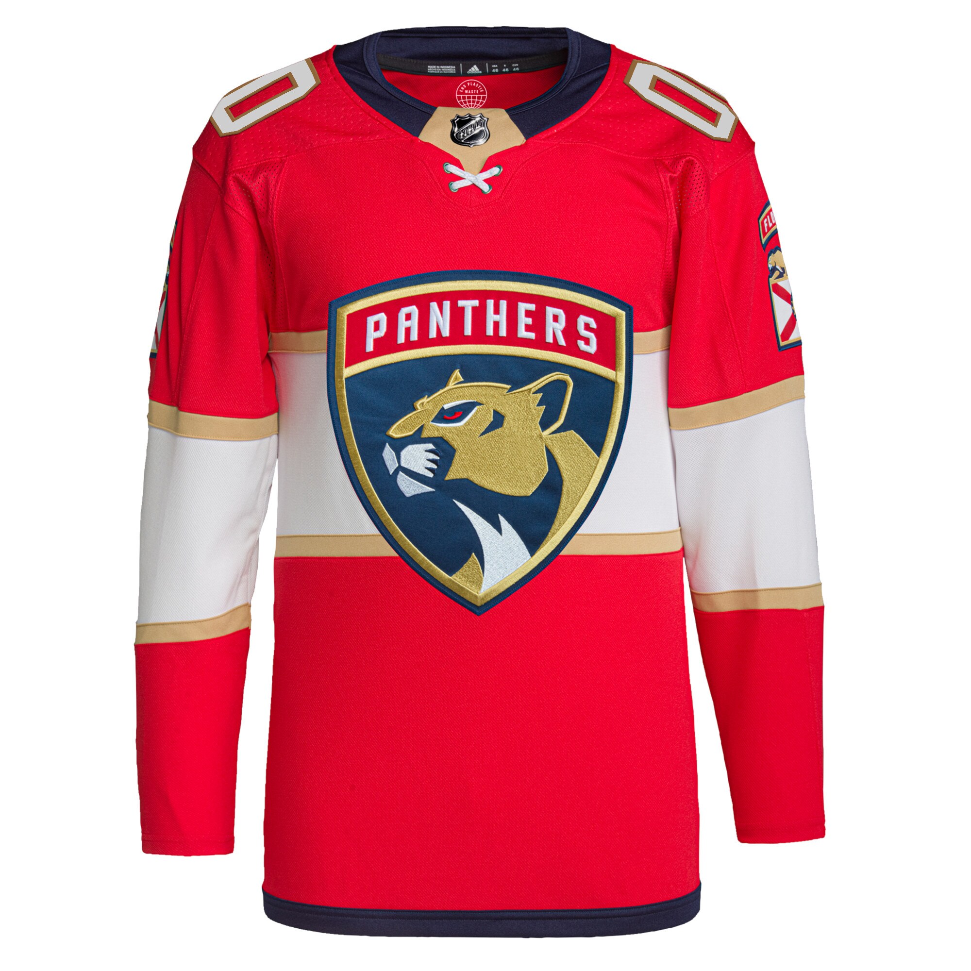 Florida Panthers adidas  Home  Primegreen Authentic Custom Jersey – Red