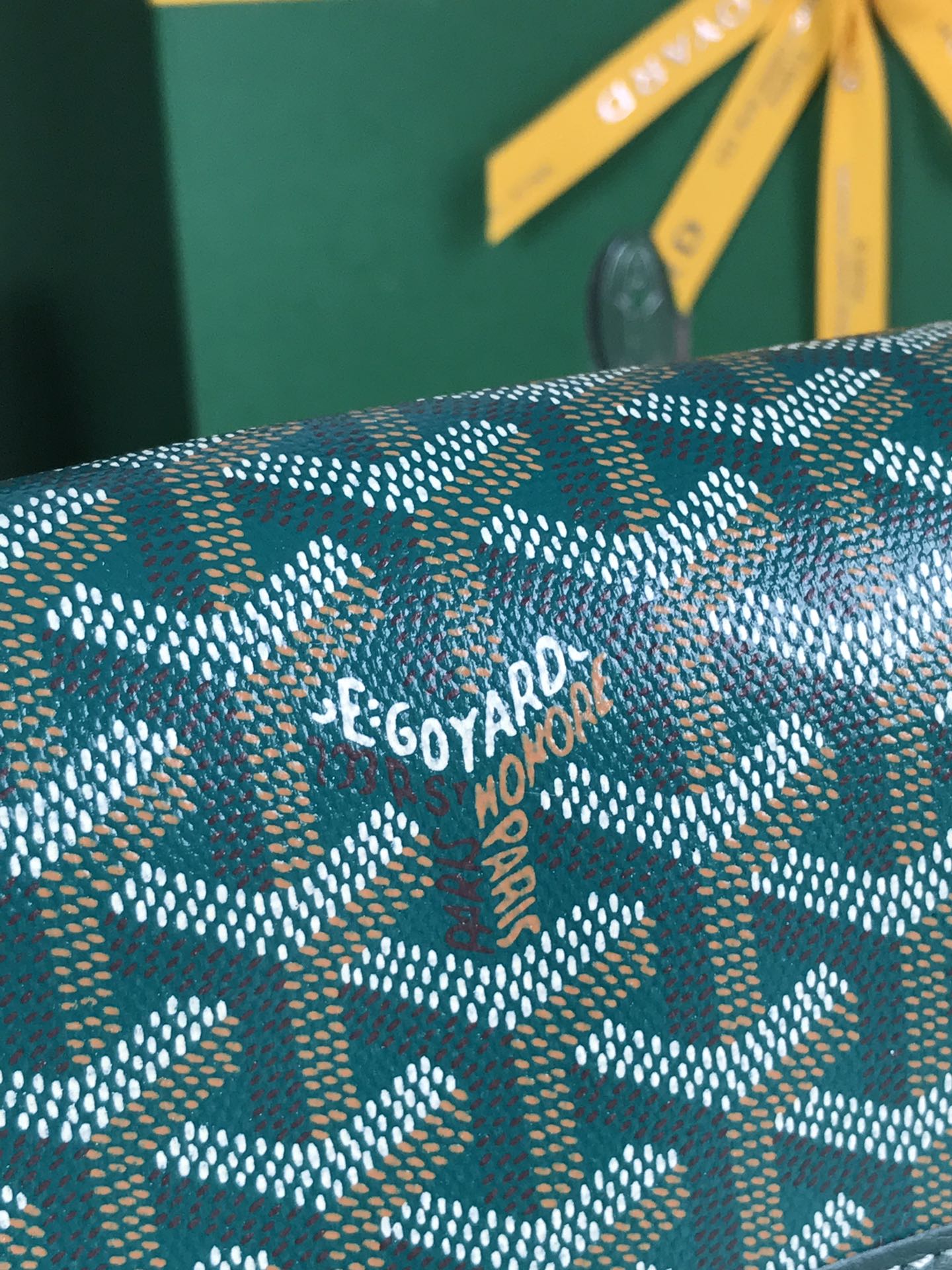 Goyard Grand Bleu 16 Cm Green Goyardine Canvas And Lambskin