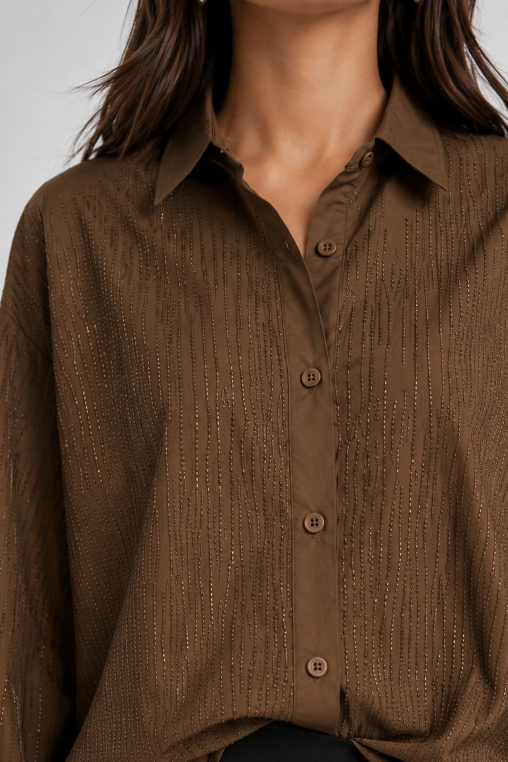 Mocha Luxe Rhinestone Shirt