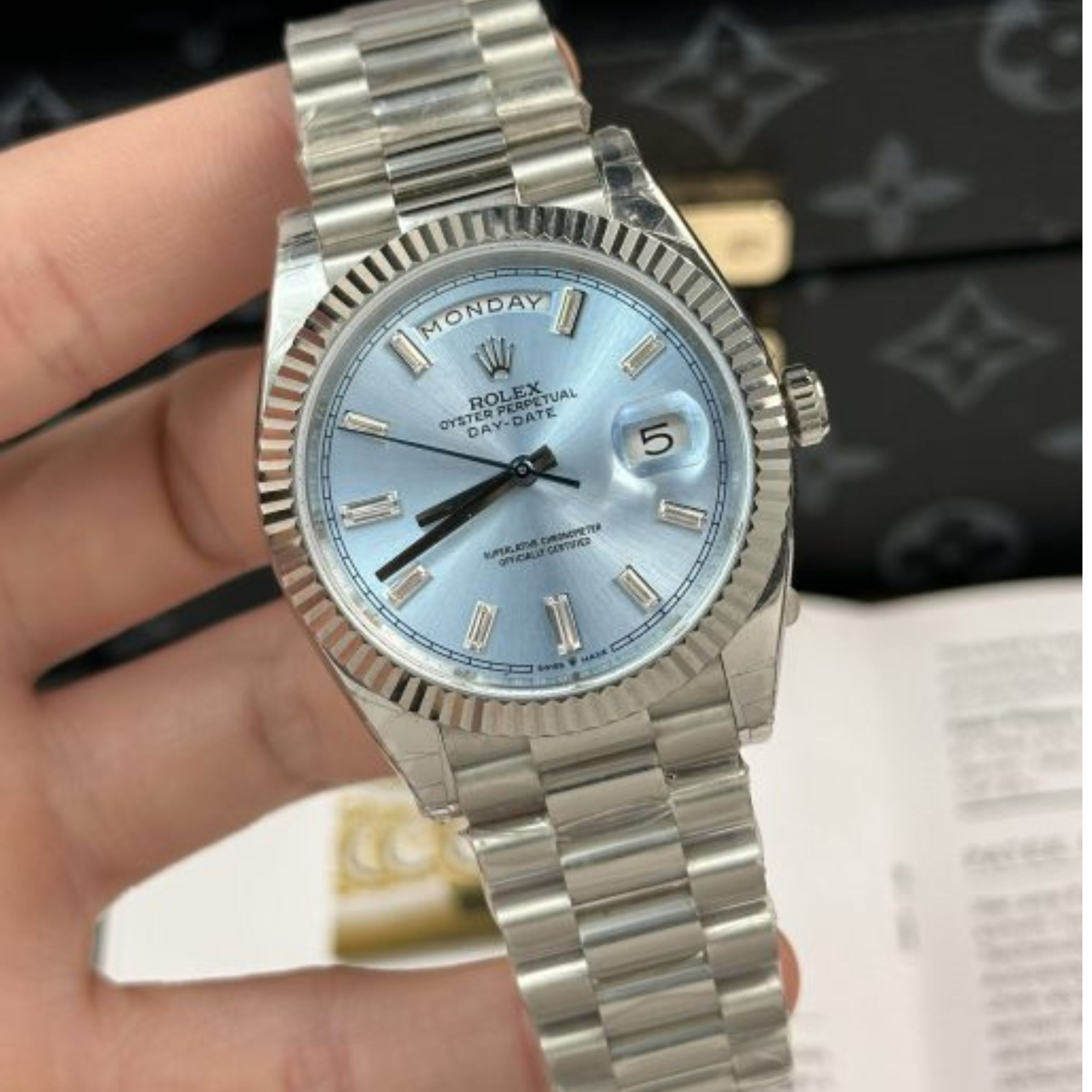 [Superclone] Rolex Day-Date 36mm Ice-Blue Dial President 128236